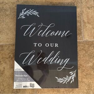 Celebrate It Black and White "Welcome to Our Wedding" Sign